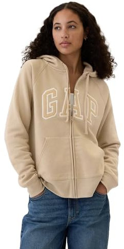 GAP Damen V Heritage Fz Hd, Khaki, XS
