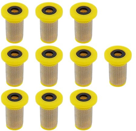SG Store 10pcs 100 Maille Taille Jaune Buse de Pulvérisation Filtres à Mailles Chapeau Haut de Forme Filtres à Mailles pour Pulvérisateur à Dos Pulvérisateur à Prise de Force Machines
