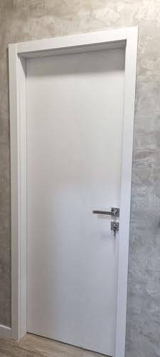 Porte intérieure WPC laquée blanche 2000x800x45mm avec offre de garniture/charnière/serrure/poignée - Epaisseur du mur entre 12 et 17cm