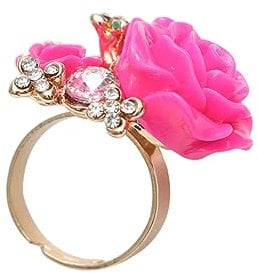 ANDRESLAD Stylish Vintage Rose Ring Set Nail Ring Set for Women Fashion Pink Ethnic Collection