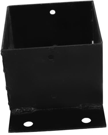 DOITOOL Zaunbasis Für Den Außenbereich U-förmiger Zaunpfostenhalter Briefkastenpfosten Mit Sockel Pfostenschutz Aus Edelstahl Zaunpfostenhalterung Aus Metall Postschutz Eisen Black
