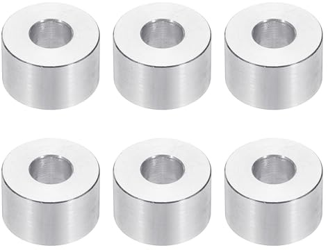 PATIKIL Rondelles en Aluminium M8, 6pcs Entretoise Métallique à Vis Ronde, Rondelle Plate pour Vis Tige Écrous Boulons, Bague d'Écartement en Métal 8.5mm ID x 20mm OD x 15mm Hauteur