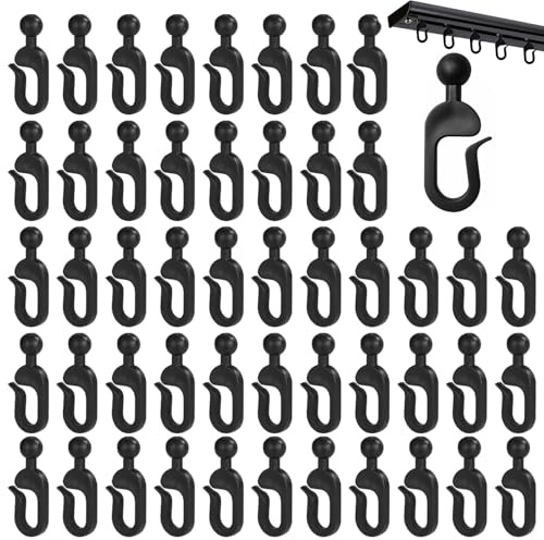 Ganci per tende da gazebo 50 pezzi ganci in plastica nera 4x1,8 cm per tende da esterno facili da montare per tende da giardino e zanzariere