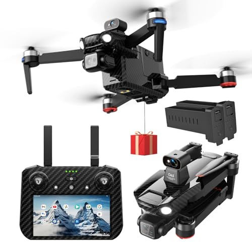 Bingchat 2026Upgraded Tablet Remote Professional Drones with Camera for Adults 4K HD, 360°Obstacle Avoidance, Anti-shake 3 Axis Gimbal, Payload Release, Up to 5 Miles Range, 84 Minutes Two Batteries, High Wind Resistance, Rainproof, Time-lapse, Follow Me