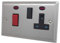 Deco Satin Nickel Cooker Switch with Socket (Black Switch) - DSN29B