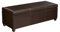 First Hill Madison Rectangular Faux Leather Storage Ottoman Bench, Large, Espresso Brown