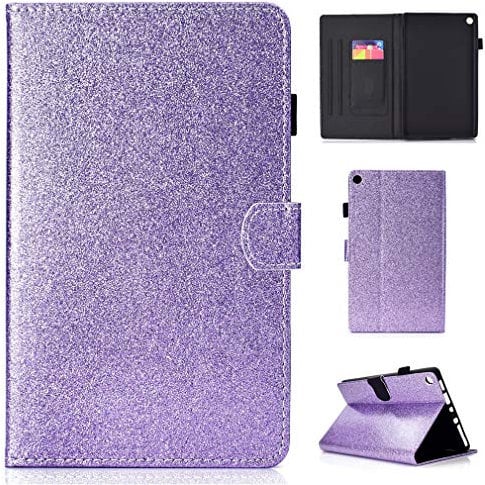 LMFULM® Case for Amazon Kindle Fire HD8 2016/2017 (8,0 Inch) PU Magnetic Cover Shining Case Sleep/Wake Function Stent Holster Leather Case Flip Cover for Amazon Kindle Fire HD8 Purple