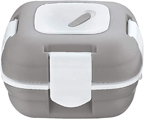 Pinnacle Lunchbox, isoliert, auslaufsicher, für Erwachsene und Kinder – Thermo-Lunchbehälter mit neuem Wärmeablassventil, 473 ml, (grau-weiß)