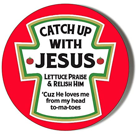 CATCH UP JESUS BOTTLE LABEL 38mm Round Fridge Magnet