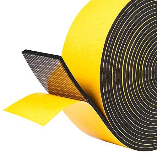 fowong Self-Adhesive Foam Tape 5M Long X 50 mm Wide x 3 mm Thick High Density Neoprene,Anti-Vibration,Anti-Collision Weather Stripping Gasket Seal SoundProof for Window Door