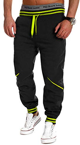 MT Styles Trainingshose Jogginghose MT-52 (Schwarz/Neon, M)