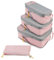 BAGSMART Kleidertaschen Set 4 Teilig packtaschen Kompression Packwürfel Set mit Wäschesack für Rucksack,reise organizer,Koffer Organizer auf Travel,Rosa