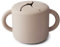mushie Snack Taza de Silicona | Fiambrera Infantil para Llevar | Antiderrame y Resistente al Lavavajillas y al Microondas | Caja de Aperitivos Segura para Niños Pequeños y Niñas | Shifting Sand
