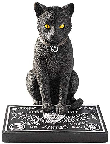 Black Cat with Spirit Board Ouija Figurine Statue Home Decor