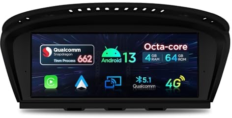 XTRONS 8,8 Zoll Auto Stereo Android 10 GPS Navi Octa Core 4GB RAM 64GB ROM Eingebaute CarAutoPlay mit iDrive-System Beibe-Unterstützung WiFi DVR TPMS für BMW 3er 5er E90 E60 (CCC-System)