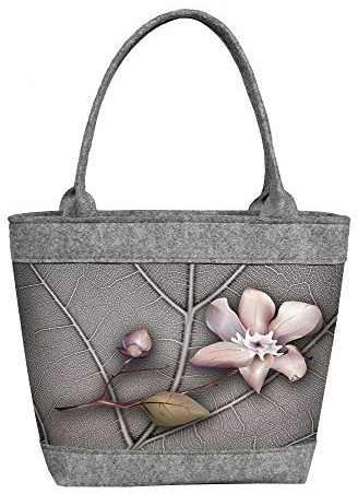 LaFiore24 Filz Shopper Henkeltasche Filztasche Einkaufstaschen Magnolie mittelgroß waschbar