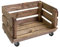 Holzfee Obsthorde Gemüsehorde Holz Stapelkiste Obst Gemüse Kiste stapelbar (Dunkel, mit Rollen)