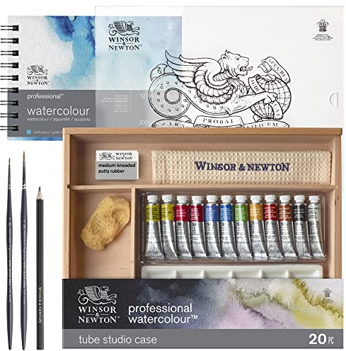 Winsor & Newton 0190815 Professional Aquarellfarbe, lebendige Wasserfarben in Künstlerqualität, hohe Farbbrillanz & Leuchtkraft, lichtecht, Archivqualität - Reiseset 12 Farben in 5ml Tuben