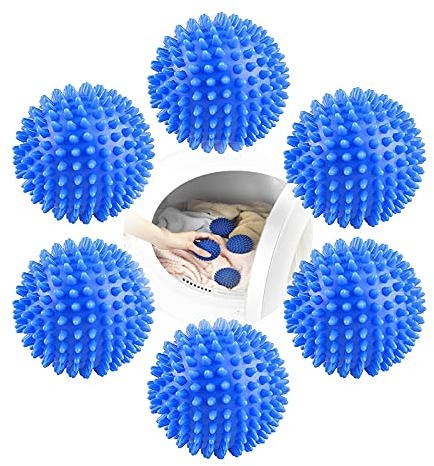 mohito Trockner Ball 6 Stücke Kugeln für Flauschigere Wäsche Trocknerkugeln für Wäschetrockner Maschine Waschen Ball Für Wäschetrockner Trocknerbälle Daunen für Heim Kleidung Reinigung (Blau)