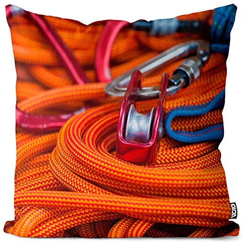VOID Kletterseil Klettern Karabiner Kissenbezug Kissenhülle Sofakissen Kissen Deko Outdoor-Kissen Dekokissen, Kissen Größe:60 x 60 cm