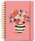 MIQUELRIUS - Kalender September 2022 Juni 2023 - Wochenansicht - Größe 15,5 x 21,3 cm - Mehrsprachig: Englisch, Spanisch, Portugiesisch, Italienisch, Französisch, Deutsch - Peony Rose - Stripes Flower
