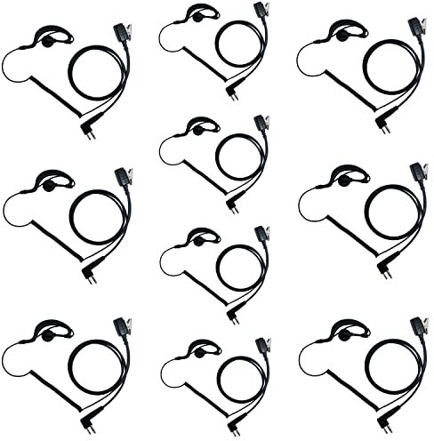HEOPBIRD Walkie Talkie Earpiece with Mic for Motorola G Shape 2 pin Headset for Motorola Cp200 Cp200d cls1110 cls1410 Cp185 Rdm2070d Two Way Radio 10 Pack