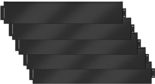 YRHome Rasenkante Metall 5m x 18cm Verzinkt Beetumrandung Mähkante Beeteinfassung Mähkante Palisade Beetbegrenzung Rasenbleche Gartenbeet 5 Stücke - Länge 100cm Höhe 18cm, Schwarz