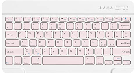 HZD Tastiera Wireless Bluetooth,Rechargeable Tastiera Universale Ultra Sottile per Tablet,Piccola Tastiera Wireless per Tablet Samsung/IOS/Android/Windows/Telefoni,Layout Italiano QWERTY