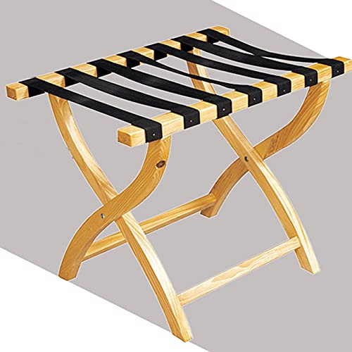 AUNEVN Étagère de Rangement Porte-Bagages D'Hôtel Durable, Porte-Bagages D'Hôtel En Bois, Porte-Bagages Pliant, Porte-Assiettes, Porte-Valise, Porte-Bagages En Bois, Pour Les Voyageurs Fréquents, Natu