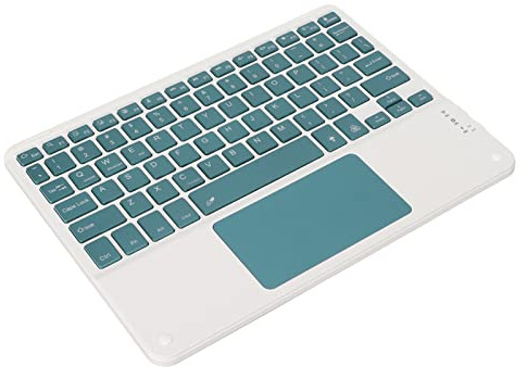 Hoopoocolor 10Inch Wireless Keyboard with Touchpad, Low Noise, Scissor Keyboard Typing Fast, RGB Backlight, Ultra Thin Wireless Keyboard for Smartphones, Tablets, Laptops(Dark Green)