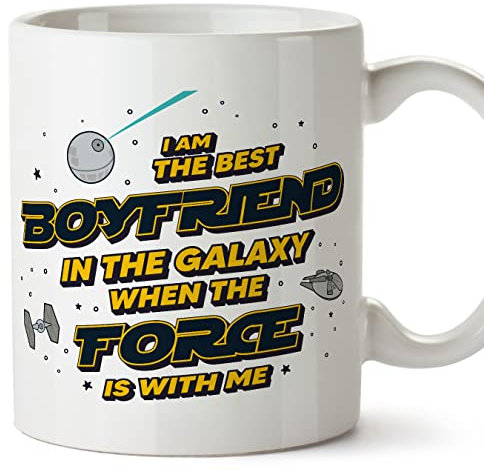 MUGFFINS Boyfriend Mug - in English - Best Family in The Galaxy The Force is with Me - Funny Gift - Ceramic 11oz Mug