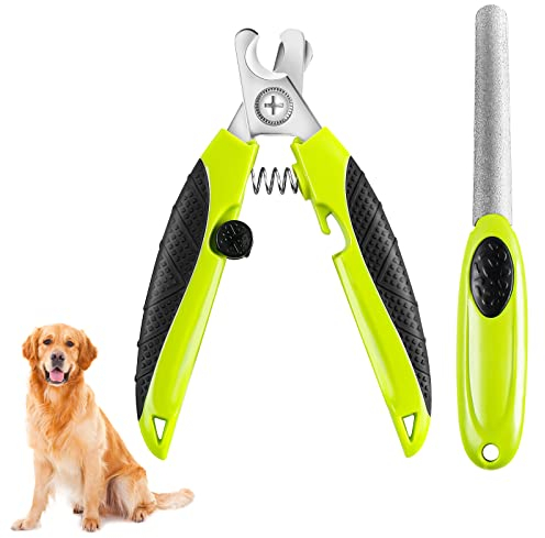 Coupe Ongle Chien, Acier Inoxydable Pet Toilettage Coupe Ongles avec Lime à Ongles, Professionnel et Sécurisé Coupe Griffes pour Grands Moyens et Petits Animaux