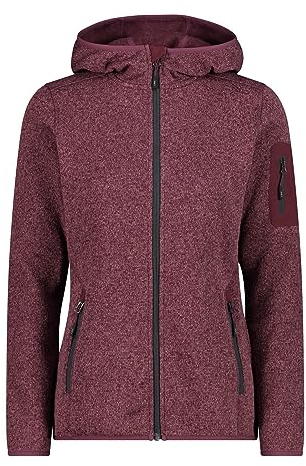 CMP - Damenjacke mit fester Kapuze, Burgund-Anthrazit, M
