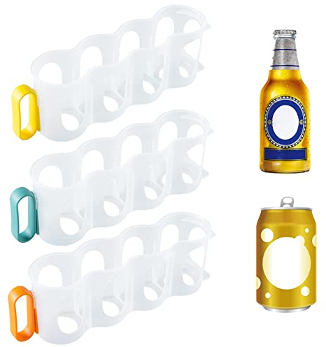 Kühlschrank Organizer Set, Tragbarer Dosenspender, Rutschfest Und Transparent Getränke Dosen Organizer, Dosenhalter Für Getränke Bier Sprudel Soda Stauraum, Aufbewahrung Für Vier Dosen (3er Set)