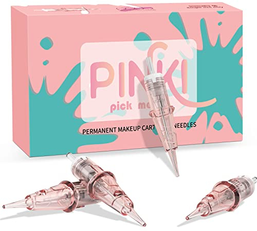 EZ Tattoo Cartridge Nadeln - 20Stück #04 (3RL) Permanent Makeup SMP Round Liner 0.18MM Microblading Haar Kopfhaut Tattoo Nadeln für Tattoo Maschine - PINKI 0403RL