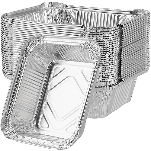 30 Stk.400ml Aluschalen Tropfschalen,Quadrat Aluminiumschalen 14,5X12X5,5cm | Aluschalen aus Aluminiumfolie, Ohne Deckel Aluschalen für Grill, Kuchen, Obst und Gem