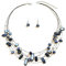 TOFBS Parure Gioielli Donna Set Collana Cristallo di Conchiglie a Strati Bohémien Conchiglie da Spiaggia Colorate e Stratificate Collana Orecchini Set (Nero)