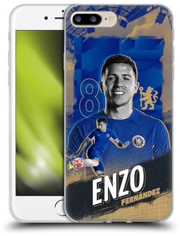 Head Case Designs Offizielle Chelsea Football Club Enzo Fernández 2023/24 Erstes Team Soft Gel Handyhülle Hülle kompatibel mit Apple iPhone 7 Plus/iPhone 8 Plus