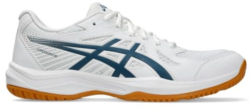 ASICS Men's Upcourt 6 Volleyball Shoes, White/Vintage Indigo, 11 UK