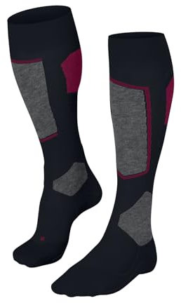 FALKE Damen Skisocken SK4 Advanced W Kh Wolle Funktionsmaterial warm dünn 1 Paar, Blau Space Blue 6116-O, 41-42
