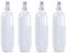 Tradineur - Pack de 4 Botella de plástico con asa - Disponible tapón a presión y asa - Fabricado en plástico (PP) - 30 x 6,5 x 7,5 cm - 1 Litro