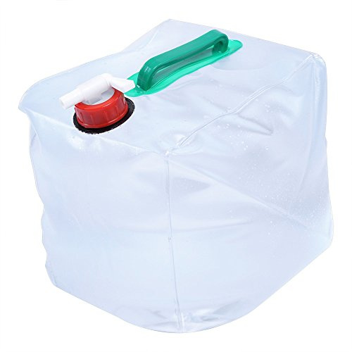TopHomer Faltbarer Wasserbehälter, 10 l, faltbarer Wassertank, transparenter Wasserspeicher mit Zapfhahn für Outdoor-Camping, Wandern, Notfall-Überleben