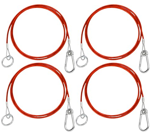 Cavo di Sicurezza per Rimorchi 1 m, 4 Pezzi Cavo di Sicurezza a Strappo, Fune di Partenza per Rimorchio, Cavo Sicurezza Rimorchio, Cavo Breakaway, per Tutti I Comuni Rimorchi e Auto con Freno