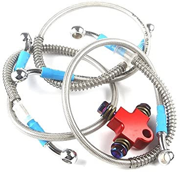 XKCMGSI Tuyau d'Huile Frein Moto 3 Voies ATV Vélo Tuyau De Frein Hydraulique Tuyau Raccord en T Raccord Adaptateur Connecteur Ligne Frein(D)