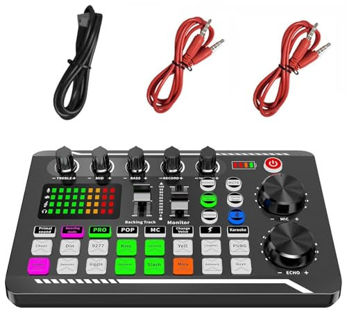 Kit De Tarjeta De Sonido para Micrófono Podcast | Paquete De Kit De Tarjeta De Sonido para Micrófono | Mezclador De Audio con Micrófono De Transmisión | Tarjeta De Sonido Sonido En para