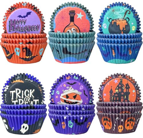 Gcardist Halloween 300-Count Standard Gradient Cupcake Liners Cupcake Cups 6 Original Design Halloween Potion Cupcake Papers Baking Cups Cupcake Wrappers (Standard Size)