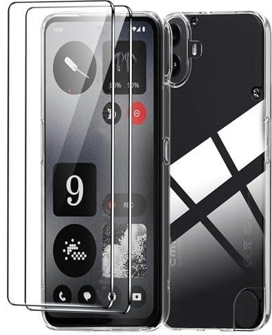 Effcotuo Hülle für Nothing CMF Phone 1 Cover mit 2 Stücke für Panzerglas Displayschutzfolie Schutzfolie Durchsichtig Handyhülle Transparent Silikon TPU Schutzhülle Case