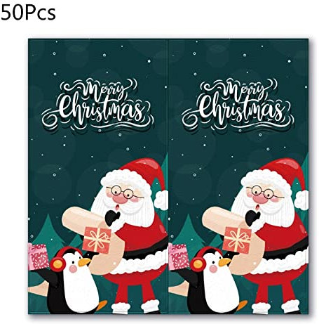 50x Klebeetiketten Aufkleber Frohe Weihnachten Aufkleber für Umschlag Geschenkboxen