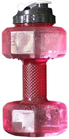 Bouteille d'eau de poids Récipient d'eau en forme d'haltère de 2,2 L avec couvercle anti-fuite Bouteille d'eau de sport rouge Bouteille d'eau d'un demi-gallon Bouteille d'eau de grande capacité Boutei
