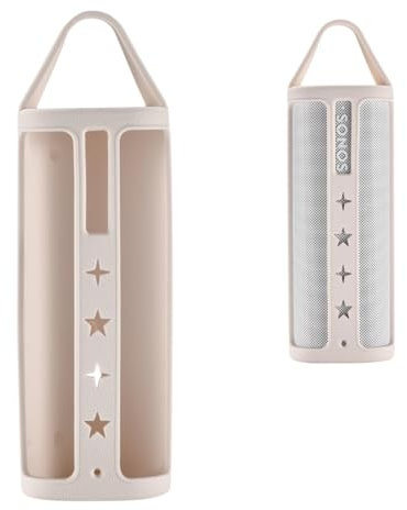 Schutzhülle aus Silikon für Sonos Roam/Sonos Roam 2, kabellos, tragbarer Bluetooth-Lautsprecher, Reise-Silikonhülle, kompatibel mit Sonos Roam/Sonos Roam 2 Lautsprechern (gebrochenes Weiß)